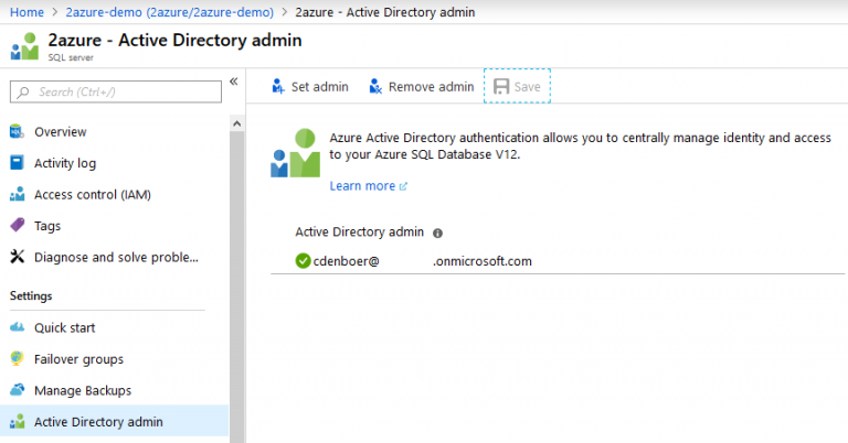 Azure SQL configure Azure AD user authentication (Manual) | 2 Azure