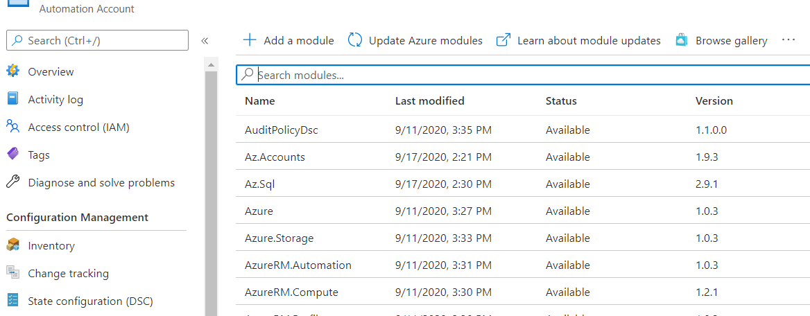 Azure Automation: Run SQL command on Azure SQL (Manual) | 2 Azure